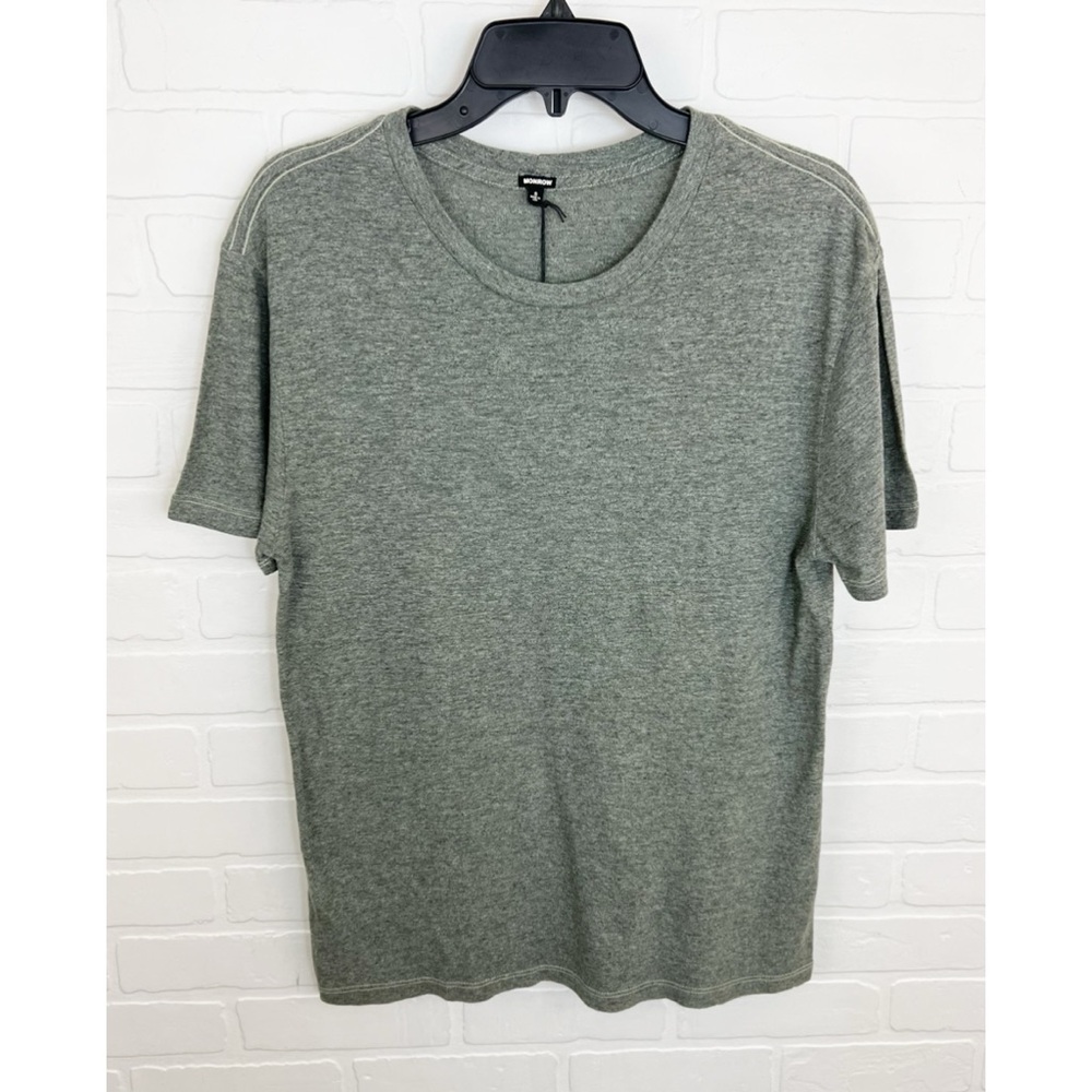 Monrow Mens Relaxed Crewneck Short Sleeve T Shirt Tri-Blend Gray Size Small